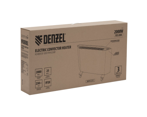 Конвектор электрический Denzel XCE-2000, 230 В, 2000 Вт, X-образный нагреватель 98132