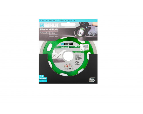 Диск алмазный Сплошной BIHUI 125х1,1х22,2 мм SLIM SLAB зеленый (сух рез) DCDS125