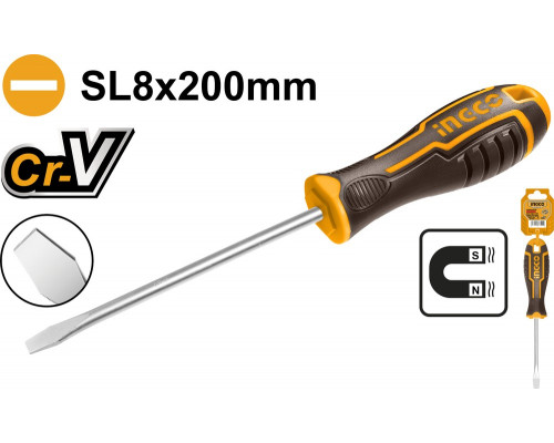 Отвертка плоская INGCO SL8 x 200 HSDSSL8200