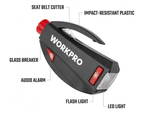Многоцелевой аварийный инструмент 5 в 1 Workpro WP319023