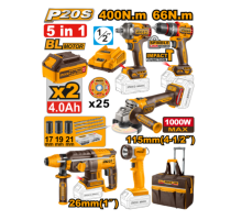 Набор аккумуляторного инструмента INGCO INDUSTRIAL 20 В 5 шт. CKLI20595