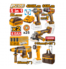 Набор аккумуляторного инструмента INGCO INDUSTRIAL 20 В 5 шт. CKLI20595