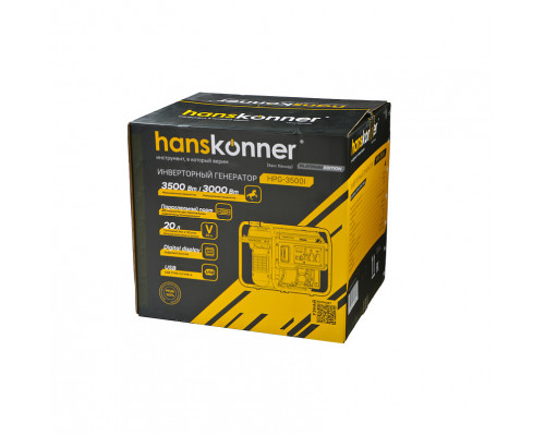 Бензогенератор инверторный Hanskonner 3.5 кВт HPG-3500I