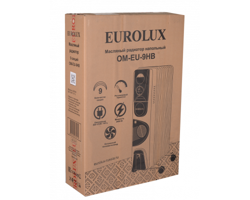 Масляный радиатор Eurolux ОМ-EU-9НВ с вентилятором 67/3/17