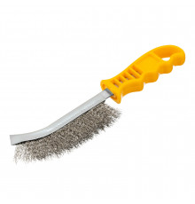 Щетка металлическая с пластмассовой ручкой, нержавеющая проволока DENZEL 748287