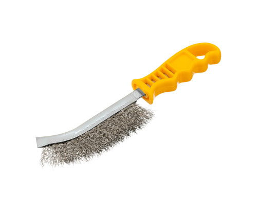 Щетка металлическая с пластмассовой ручкой, нержавеющая проволока DENZEL 748287