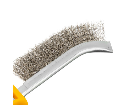 Щетка металлическая с пластмассовой ручкой, нержавеющая проволока DENZEL 748287