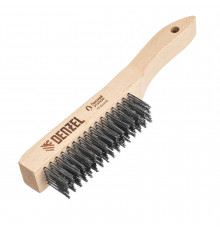 Щетка зачистная 6-и рядная, прямая проволока из нержавеющей стали с деревянной ручкой, EFP Denzel 74846