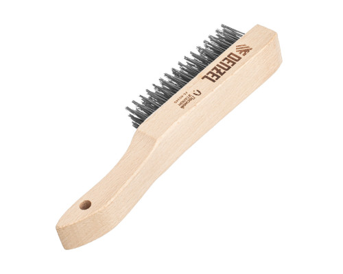 Щетка зачистная 6-и рядная, прямая проволока из нержавеющей стали с деревянной ручкой, EFP Denzel 74846