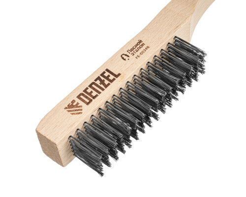 Щетка зачистная 6-и рядная, прямая проволока из нержавеющей стали с деревянной ручкой, EFP Denzel 74846