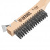 Щетка зачистная 4-х рядная, проволока из нержавеющей стали с деревянной ручкой скребок, EFP Denzel 74847