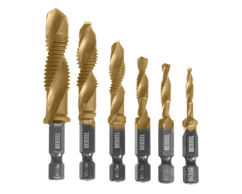 Набор сверл-метчиков Denzel М4-М12, Р6М5 