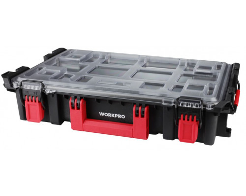Ящик для инструмента WorkPro штабелируемый с прозрачной крышкой WP283029