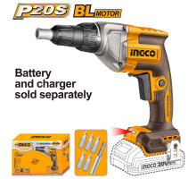 Аккумуляторная шуруповерт для гипсокартона 20В 30Нм без АКБ и ЗУ INGCO INDUSTRIAL CDSLI20428