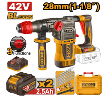 Аккумуляторный бесщеточный перфоратор SDS-Plus INGCO INDUSTRIAL 42 В 4.5 Дж CRHLI422882