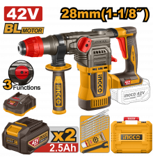 Аккумуляторный бесщеточный перфоратор SDS-Plus INGCO INDUSTRIAL 42 В 4.5 Дж CRHLI422882