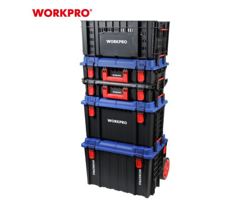 Ящик для инструмента WorkPro штабелируемый с прозрачной крышкой WP283029