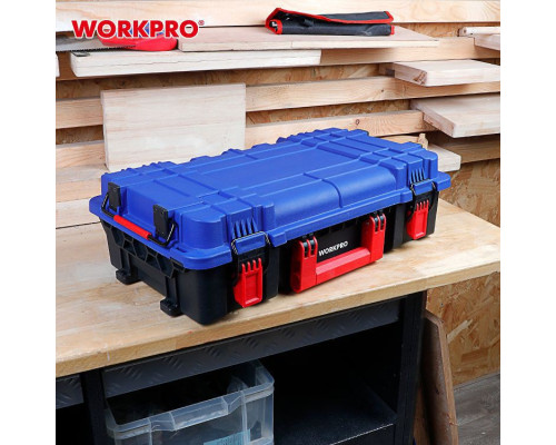 Ящик для инструмента WorkPro штабелируемый с пластиковой крышкой WP283030