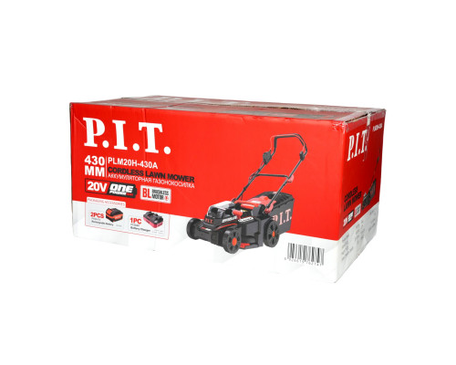 Газонокосилка аккумуляторная бесщёточная P.I.T. PLM20H-430A (2 АКБ, ЗУ) 106200802210