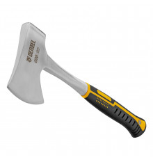 Топор цельнометаллический Denzel 600г, двухкомпонентная обрезиненная рукоятка, прямой хват 21510