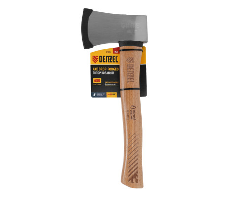 Топор кованый Denzel 680 г, американский тип, буковая рукоятка, 360 мм, EFP 21886
