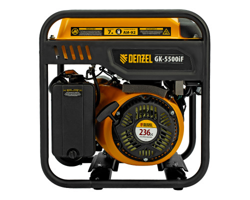 Генератор инверторный Denzel GK-5500iF, 5,5 кВт, 230 В, ручной старт 94709
