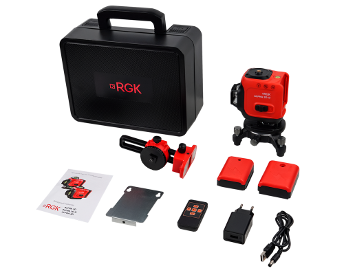 Лазерный уровень RGK ALPHA 3D-D с зелёным лучом 722873