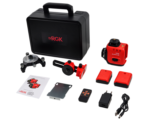 Лазерный уровень RGK ALPHA 3D с зелёным лучом 722866