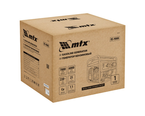 Генератор бензиновый MTX RS-9000, 7 кВт, 230В, ручной стартер 946155