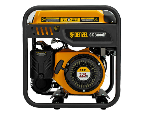 Генератор инверторный Denzel GK-3800iF, 3,8 кВт, 230 В, ручной старт 94708