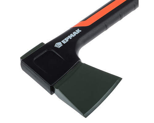 Набор ЕРМАК топор 950г с фиберглассовой двухкомпонентной ручкой + точилка для топоров и ножей 617-367