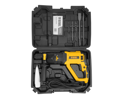 Перфоратор электрический Denzel RHB-1050-30, SDS-plus, 1050 Вт, 3,4 Дж 26611