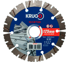 Диск алмазный сегментный по бетону KRUGO PRO MASTER 125х2.0х22.2х12 мм 81051250250
