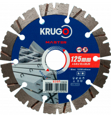 Диск алмазный сегментный по бетону KRUGO PRO MASTER 125х2.0х22.2х12 мм 81051250250