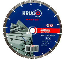 Диск алмазный сегментный по бетону KRUGO PRO MASTER 300х3.0х25.4х12 мм 81053000254