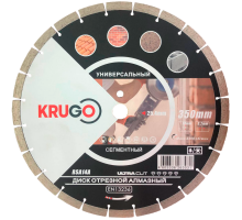 Диск алмазный сегментированный (кирпич, бетон, гранит) KRUGO 350x3,2x25,4x12 мм RSA14A