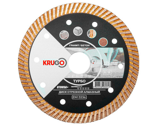 Диск алмазный, универсальный 125 x 2.2 x 22.23 x 10 мм KRUGO RTB05A+