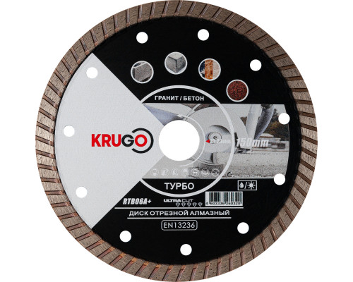 Диск алмазный, универсальный 150 x 2.2 x 22.23 x 10 мм KRUGO RTB06A+