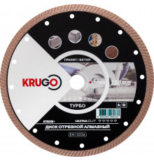Диск алмазный, универсальный 230 x 2.6 x 22.23 x 10 мм KRUGO RTB09A+