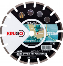Диск алмазный для асфальта, лазерная сварка 300x25.4x40x3.0x10/15 мм KRUGO LAB12A