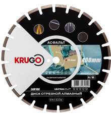 Диск алмазный для асфальта, лазерная сварка 400x25.4x40x3.6x10/17 мм KRUGO LAB16A