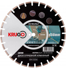 Диск алмазный для асфальта, лазерная сварка 450x25.4x40x3.8x10/15 мм KRUGO LAB18A