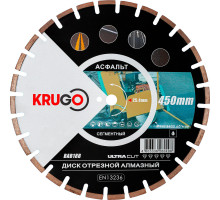 Диск алмазный для асфальта 450x25.4x40x3.8x12 мм KRUGO BAB18B
