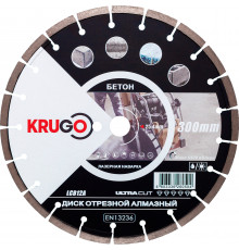 Диск алмазный для бетона, лазерная сварка 300x25.4x40x3.0x10 мм KRUGO LCB12A