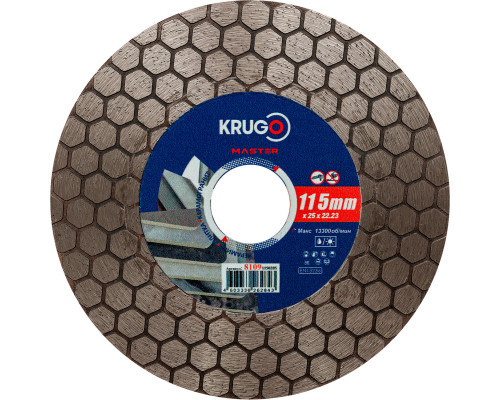 Диск алмазный для резки плитки под 45 градусов KRUGO MASTER 115х25 мм 81091150285