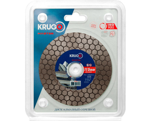 Диск алмазный для резки плитки под 45 градусов KRUGO MASTER 115х25 мм 81091150285