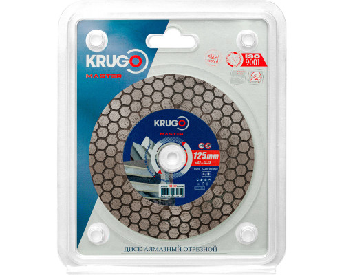 Диск алмазный для резки плитки под 45 градусов KRUGO MASTER 125х25 мм 81091250286