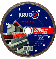 Диск алмазный Х-тип KRUGO MASTER 200х1,7х22,2х10 мм 81022000232