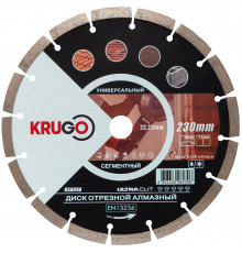 Диск алмазный сегмент 230x10x22 мм KRUGO RSA09A