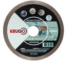 Диск алмазный сплошной по керамике для УШМ 125 x 1.4 x 22.23 x 8 мм KRUGO RCD05A